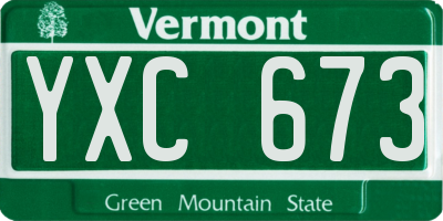 VT license plate YXC673