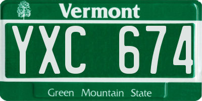 VT license plate YXC674