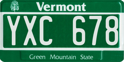 VT license plate YXC678