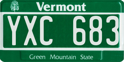 VT license plate YXC683