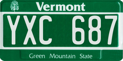 VT license plate YXC687