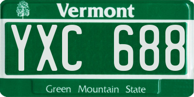 VT license plate YXC688