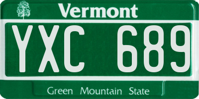 VT license plate YXC689