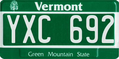 VT license plate YXC692