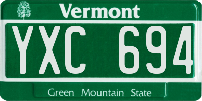 VT license plate YXC694