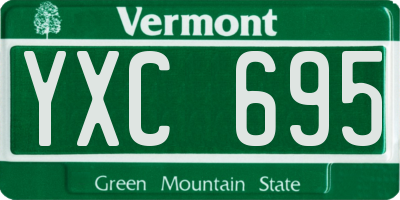VT license plate YXC695