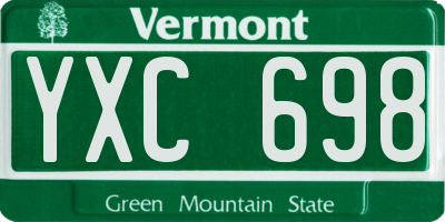 VT license plate YXC698