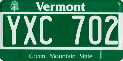 VT license plate YXC702