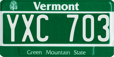 VT license plate YXC703
