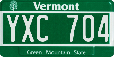 VT license plate YXC704