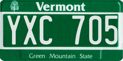VT license plate YXC705