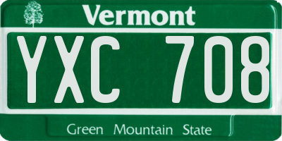 VT license plate YXC708