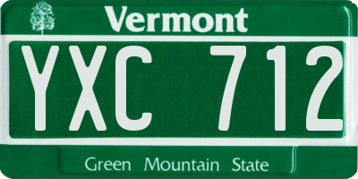 VT license plate YXC712