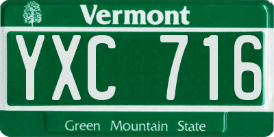 VT license plate YXC716