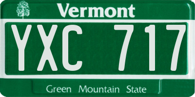 VT license plate YXC717