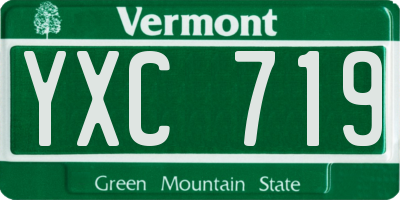 VT license plate YXC719