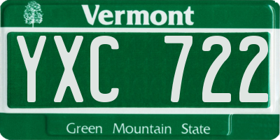VT license plate YXC722