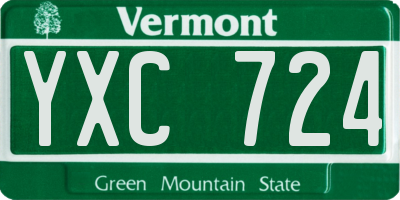 VT license plate YXC724