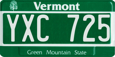 VT license plate YXC725