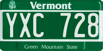 VT license plate YXC728