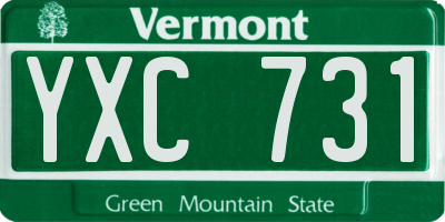 VT license plate YXC731