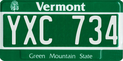 VT license plate YXC734