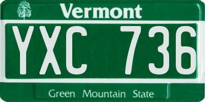 VT license plate YXC736