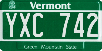VT license plate YXC742