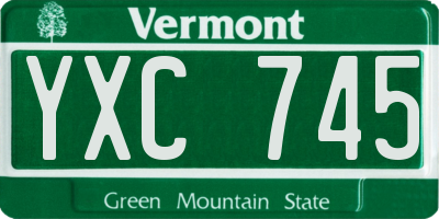 VT license plate YXC745