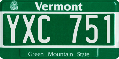 VT license plate YXC751
