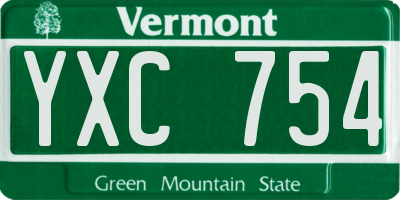 VT license plate YXC754