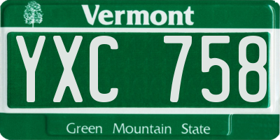 VT license plate YXC758