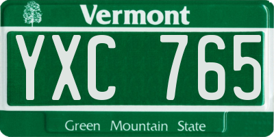VT license plate YXC765