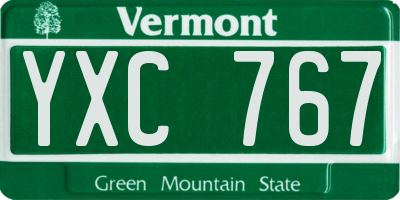 VT license plate YXC767