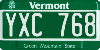 VT license plate YXC768