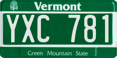 VT license plate YXC781
