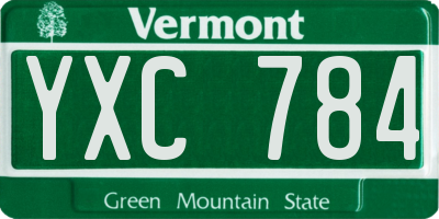 VT license plate YXC784