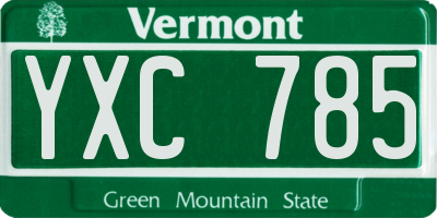 VT license plate YXC785