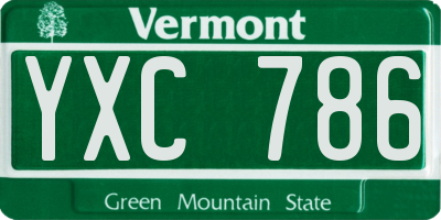 VT license plate YXC786