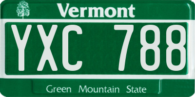 VT license plate YXC788
