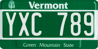 VT license plate YXC789