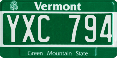 VT license plate YXC794