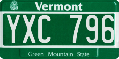 VT license plate YXC796