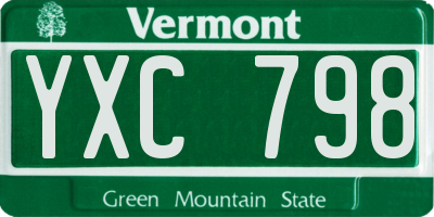 VT license plate YXC798