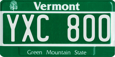 VT license plate YXC800