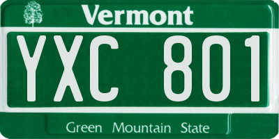 VT license plate YXC801