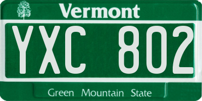 VT license plate YXC802