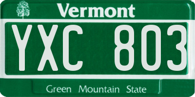 VT license plate YXC803