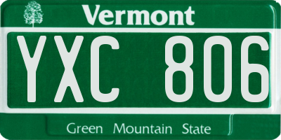 VT license plate YXC806