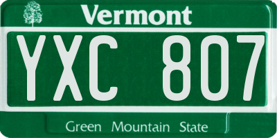 VT license plate YXC807